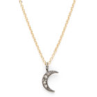 diamond moon necklace oxidized