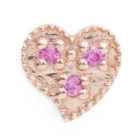 pink sapphire heart earring
