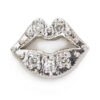 gold and diamond lips earring - Image 2