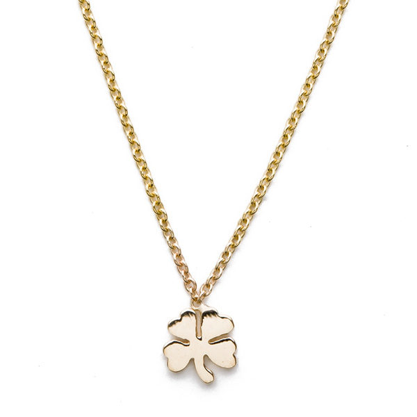 14K Gold Four Leaf Clover Necklace