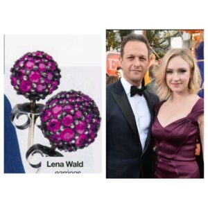 Couldn't be more excited to see the gorgeous Sophie Flack making these pink sapphire balls look good with husband and Golden Globes nominee Josh Charles ( The Goodwife)