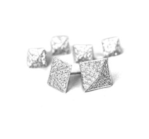 diamond spike pyramid earrings
