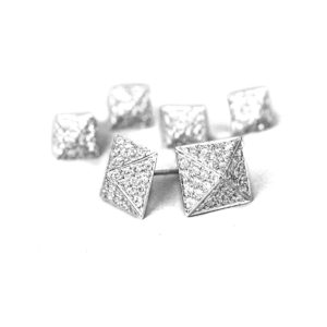 diamond spike pyramid earrings