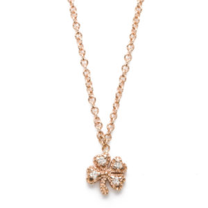 diamond and gold four leaf clover necklace