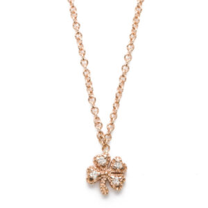 diamond and gold four leaf clover necklace