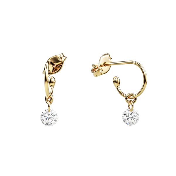 tiny gold & diamond hoop earring