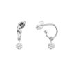 tiny gold & diamond hoop earring - Image 2